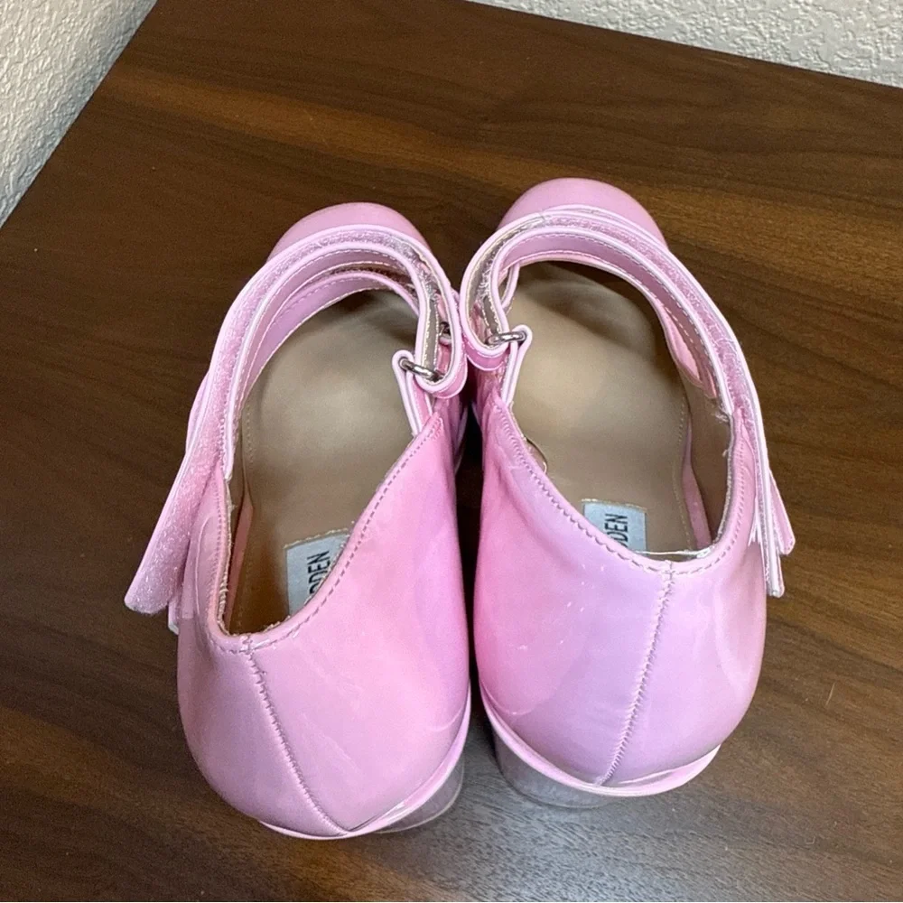 STEVE MADDEN Custom Twice Patent Pink Chunky Heel Platform Mary Jane Pumps 9M